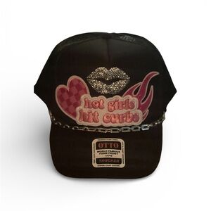 OOAK “Hot Girls Hit Curbs” Trucker Hat Handmade Statement Cap